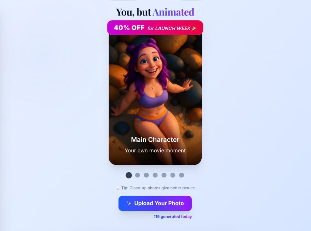 Animate Myself homepage